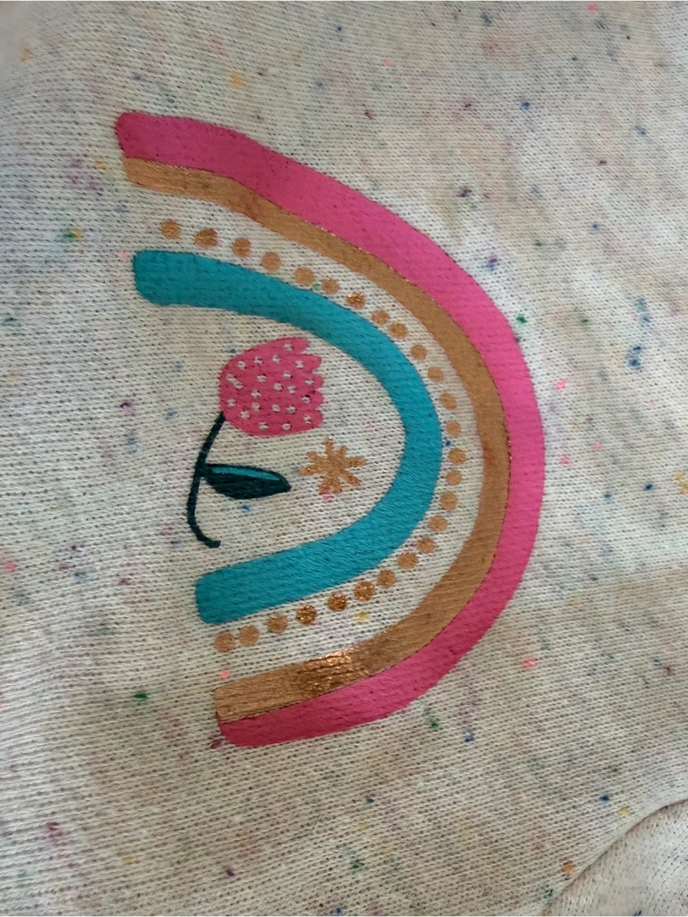 Old Navy Cream Speckled Knit dress with Multicolor Flecks